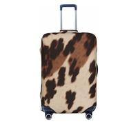 KCGSDEGV Housse de bagage élastique imprimée en fourrure de vache avec fermetures éclair invisibles - Protection universelle pour valise, voyage, voyages d'affaires, Noir , S(18-21inch suitcase