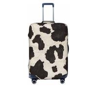 KCGSDEGV Housse de bagage élastique imprimée en fourrure de vache avec fermetures éclair invisibles - Protection universelle pour valise, voyage, voyages d'affaires, Noir , XL(29-32inch suitcase