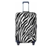 KCGSDEGV Housse de bagage élastique imprimée zèbre avec fermetures éclair invisibles, protection universelle pour valise, voyage, voyage d'affaires, Noir , M(22-24inch suitcase), Valise