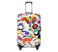 KCGSDEGV Housse de bagage élastique mexicaine Otomi avec fermeture éclair invisible - Protection universelle pour valise, voyage, voyage d'affaires, Noir , S(18-21inch suitcase), Valise