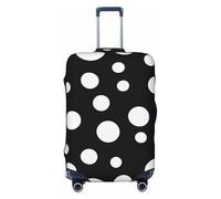 KCGSDEGV Housse de bagage élastique noire et blanche avec fermeture éclair invisible - Protection universelle pour valise, voyage, voyage d'affaires, Noir , S(18-21inch suitcase), Valise