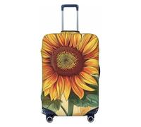 KCGSDEGV Housse de bagage élastique rétro avec fermeture éclair invisible - Protection universelle pour valise, voyage, voyage d'affaires, Noir , M(22-24inch suitcase), Valise