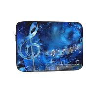 KCGSDEGV Housse de protection pour ordinateur portable avec imprimé musique bleue pour une protection ultime - Sacoche pour tablette, Noir , 12 inch
