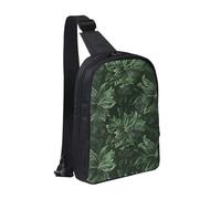 KCGSDEGV Hunter Sac de poitrine à motif floral vert imprimé pour homme et femme, sac à bandoulière pour voyage, course à pied, cyclisme, randonnée, sports, Motif floral vert chasseur, Taille unique