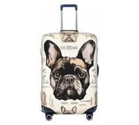 KCGSDEGV I Love French Bulldog Imprimés Housse de Bagage Elastique avec Fermetures Éclair Invisible Housse de Valise Protection Universelle pour Voyage Voyage Voyage Business, Noir , S(18-21inch