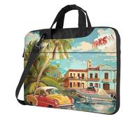 KCGSDEGV Island of Cuba Sac à bandoulière pour ordinateur portable avec triple couche de protection antichoc pour homme et femme, Noir , 15.6 inch