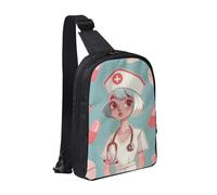 KCGSDEGV Joli sac à bandoulière imprimé carlin pour homme et femme, sac à bandoulière pour voyage, coureur, cyclisme, randonnée, sports, Adorable infirmière., Taille unique