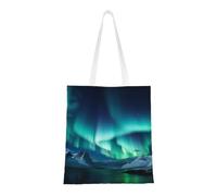 KCGSDEGV Joli sac de courses réutilisable avec impression d'animal de compagnie, sac fourre-tout pliable pour les courses, l'école, le travail, les voyages, Belles lumières du Nord., Taille unique