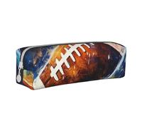 KCGSDEGV Jolie trousse à crayons avec galaxie espace football américain imprimé pochette à crayons en cuir sac à crayons organisateur papeterie scolaire boîte à crayons, blanc, Taille unique, Cartable