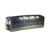 KCGSDEGV Jolie trousse à crayons avec motif de stade de football, champ de satdium, lumière nocturne, en cuir imprimé, trousse à crayons, trousse à crayons, blanc, Taille unique, Cartable