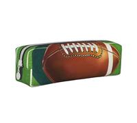KCGSDEGV Jolie trousse à crayons avec motif terrain de football et ballon de football imprimé en cuir pour stylos, fournitures scolaires, boîte à crayons, blanc, Taille unique, Cartable