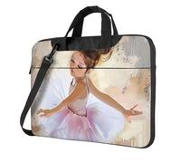 KCGSDEGV Little Ballerina Dancing Sac à bandoulière pour ordinateur portable avec triple couche de protection antichoc pour homme et femme, Noir , 14 inch