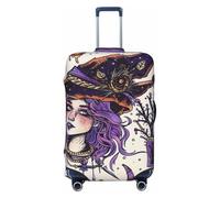 KCGSDEGV Magic Witchcraft Housse de bagage élastique avec fermeture éclair invisible Motif bohémien Protection universelle pour valise pour voyage, voyages d'affaires, Noir , XL(29-32inch suitcase