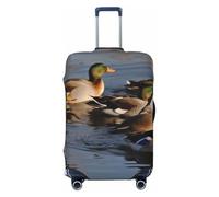 KCGSDEGV Mallard Ducks Housse de bagage élastique avec fermetures éclair invisibles - Protection universelle pour valise, voyage, voyages d'affaires, Noir , M(22-24inch suitcase), Valise