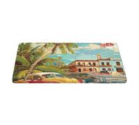 KCGSDEGV Nappe imprimée île de cuba rectangulaire de 1,2 m en tissu imperméable lavable pour cuisine, salle à manger, Thanksgiving, Noël