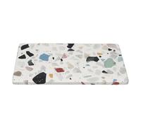 KCGSDEGV Nappe rectangulaire imprimée terrazzo blanc de 1,2 m, tissu imperméable et lavable pour cuisine, salle à manger, Thanksgiving, Noël
