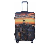 KCGSDEGV New York City Prints Housse de bagage élastique avec fermetures éclair invisibles - Protection universelle pour valise, voyage, voyage d'affaires, Noir , S(18-21inch suitcase), Valise