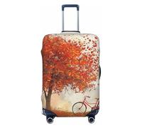 KCGSDEGV Old Bike Under The Tree Prints Housse de bagage élastique avec fermetures éclair invisibles - Protection universelle pour valise pour voyage, voyages d'affaires, Noir , M(22-24inch suitcase