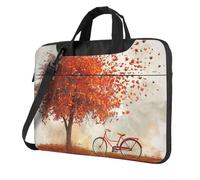 KCGSDEGV Old Bike Under the Tree Sac à bandoulière pour ordinateur portable avec triple couche de protection antichoc pour homme et femme, Noir , 14 inch