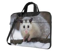KCGSDEGV Opossum In Snow Sac à bandoulière pour ordinateur portable avec triple couche de protection antichoc pour homme et femme, Noir , 13 inch