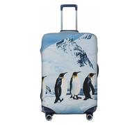 KCGSDEGV Penguins On The Iceberg Prints Housse de bagage élastique avec fermetures éclair invisibles - Protection universelle pour valise, voyage, voyages d'affaires, Noir , XL(29-32inch suitcase