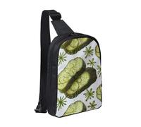 KCGSDEGV Sac à bandoulière imprimé avion de la Seconde Guerre mondiale pour homme et femme, sac à bandoulière pour voyage, coureur, cyclisme, randonnée, sports, Cornichons à sushi aneth, Taille unique