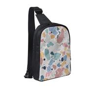 KCGSDEGV Sac à bandoulière imprimé avion de la Seconde Guerre mondiale pour homme et femme, sac à bandoulière pour voyage, coureur, cyclisme, randonnée, sports, Terrazzo Marbre Pastel, Taille unique