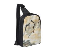 KCGSDEGV Sac à bandoulière imprimé avion de la Seconde Guerre mondiale pour homme et femme, sac à bandoulière pour voyage, coureur, cyclisme, randonnée, sports, Peinture japonaise Oiseaux volants