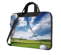 KCGSDEGV Sac à bandoulière imprimé parcours de golf pour ordinateur portable, triple couche de protection, résistant aux chocs, pour homme et femme, Noir , 14 inch
