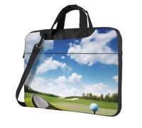 KCGSDEGV Sac à bandoulière pour ordinateur portable imprimé club de golf, triple couche de protection antichoc pour ordinateur portable pour homme et femme, Noir , 14 inch