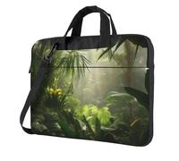 KCGSDEGV Sac à bandoulière pour ordinateur portable imprimé scène de jungle tropicale, triple couche de protection antichoc pour homme et femme, Noir , 13 inch