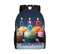 KCGSDEGV Sac à dos pour ordinateur portable 15" imprimé infirmière mignon pour adultes, travail, voyage, école pour garçons, filles, hommes et femmes, Cupcakes colorés « Happy Birthday », taille