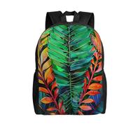 KCGSDEGV Sac à dos pour ordinateur portable 15" imprimé infirmière mignon pour adultes, travail, voyage, école pour garçons, filles, hommes et femmes, Feuilles tropicales colorées., taille unique