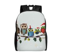 KCGSDEGV Sac à dos pour ordinateur portable 15" imprimé infirmière mignon pour adultes, travail, voyage, école pour garçons, filles, hommes et femmes, Chouettes de Noël sur une branche, taille unique