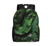 KCGSDEGV Sac à dos pour ordinateur portable de 15" avec imprimé « Happy Birthday Big Cake » - Pour le travail, les voyages, l'école - Pour garçons, filles, hommes et femmes, Peau de serpent verte