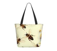 KCGSDEGV Sac fourre-tout avec impression d'instruments de musique pour femme - Grande poignée - Sac à bandoulière léger avec fermeture éclair pour le shopping, l'école, le travail, les voyages, Honey