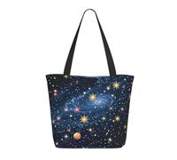 KCGSDEGV Sac fourre-tout avec imprimé chien teckel mignon pour femme, grande poignée, sac à bandoulière léger avec fermeture éclair pour le shopping, l'école, le travail, les voyages, Constellation