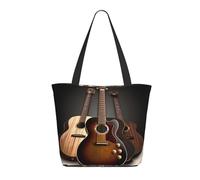 KCGSDEGV Sac fourre-tout imprimé guitare pour femme - Grande poignée - Sac à bandoulière léger avec fermeture éclair pour le shopping, l'école, le travail, les voyages, guitare, Taille unique