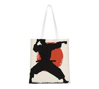 KCGSDEGV Sacs à provisions réutilisables avec motif fleurs de la nature, montagne, coucher de soleil, sac fourre-tout pliable pour shopping, école, travail, voyage, Imprimé Karaté Hommes, Taille