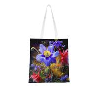 KCGSDEGV Sacs de courses réutilisables avec motif camouflage - Sac fourre-tout pliable pour les courses, l'école, le travail, les voyages, Art de belles fleurs, Taille unique