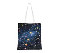 KCGSDEGV Sacs de courses réutilisables avec motif de teckel mignon - Sac fourre-tout pliable pour l'école, le travail, les voyages, Constellation étoiles galaxies, Taille unique
