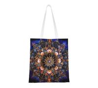 KCGSDEGV Sacs de courses réutilisables et pliables avec impression de vagues de mer, coucher de soleil et lever du soleil, Art Mandala Rectangle, Taille unique