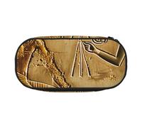 KCGSDEGV Trousse à crayons avec imprimé hiéroglyphes égyptiens pour papeterie, stylos, maquillage, voyage, école, travail, Noir , Taille unique, Cartable