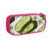 KCGSDEGV Trousse à crayons avec imprimé sushi anill cornichons pour écolières et garçons, grande capacité, jolie trousse à crayons, boîte de rangement pour papeterie, noir, rose, Taille unique,