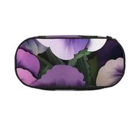 KCGSDEGV Trousse à crayons avec motifs de pensées et de fleurs - Organiseur de papeterie - Trousse de maquillage pour voyage, école, travail, Noir , Taille unique, Cartable