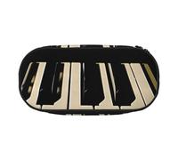 KCGSDEGV Trousse à crayons avec touches de piano avec notes de musique imprimées - Trousse à crayons - Trousse de maquillage pour voyage, école, travail, Noir , Taille unique, Cartable