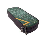 KCGSDEGV Trousse à crayons en cuir avec inscription « Formulas Shapes Theory Maths » pour étudiants, filles, garçons, jolie trousse à crayons en cuir pour l'école, le travail, les voyages, Noir ,