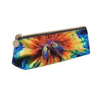 KCGSDEGV Trousse à crayons en cuir avec motif tribal exotique imprimé tie and dye - Pour l'école, les filles et les garçons, blanc, Taille unique, Cartable