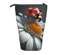 KCGSDEGV Trousse à crayons extensible avec imprimé coccinelle pour stylos scolaires, maquillage et voyage pour étudiants et artistes, Noir , Taille unique, Cartable