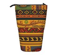 KCGSDEGV Trousse à crayons extensible avec motifs africains abstraits pour stylos scolaires, maquillage et voyage pour étudiants et artistes, Noir , Taille unique, Cartable